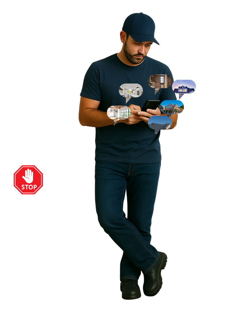 Contractor sending project photos