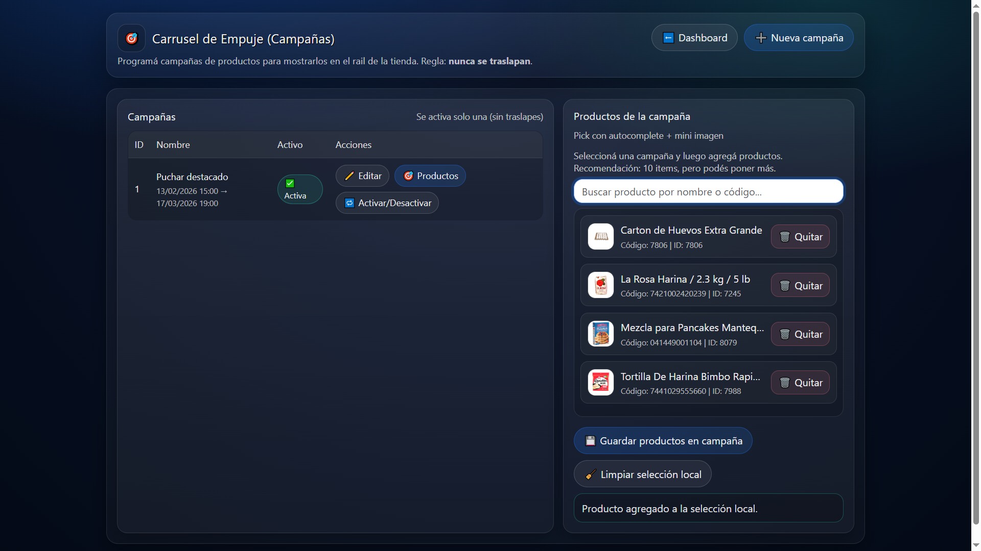 Campañas de empuje en Commerza